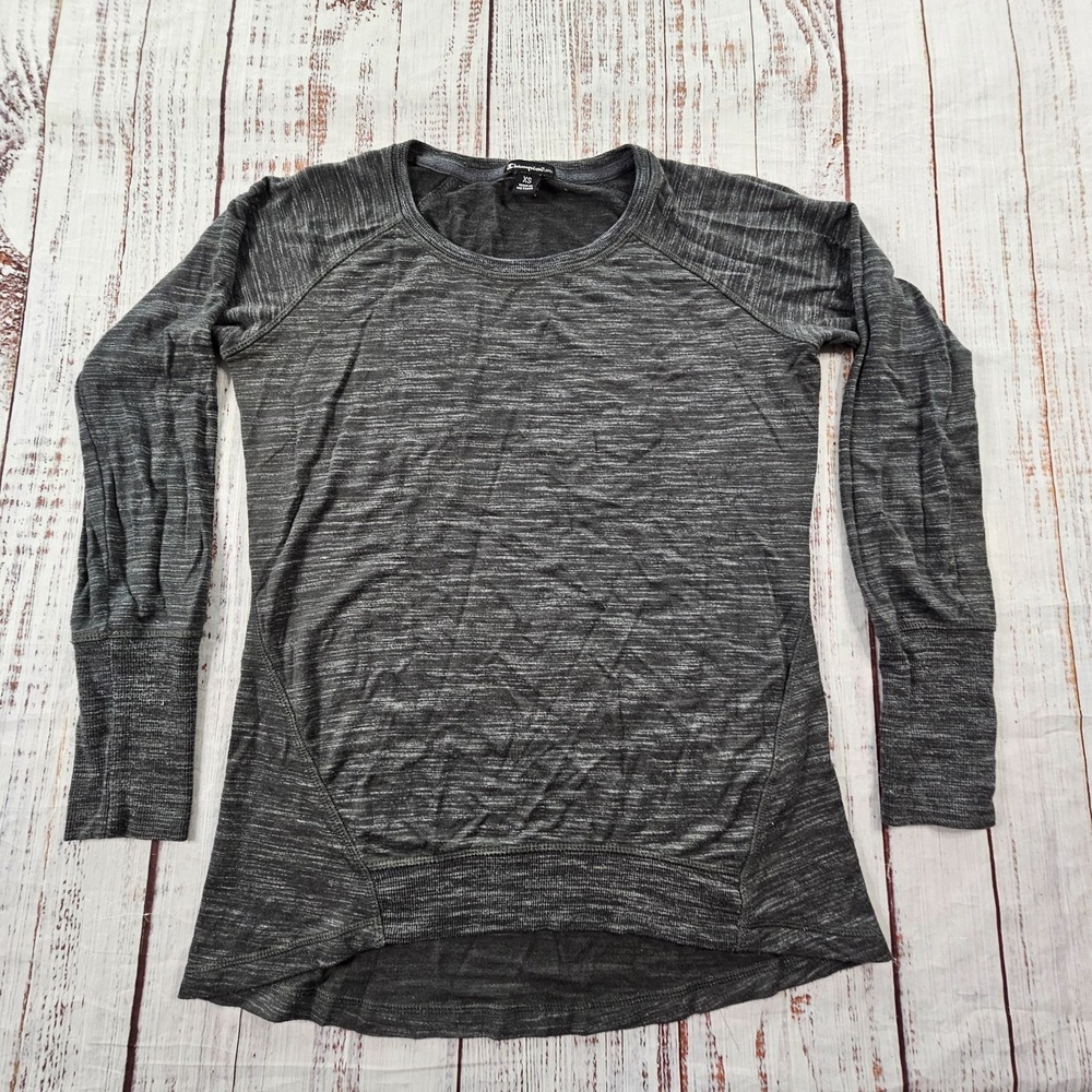 Champion Elite Gray‎ Long Sleeve Rayon Performance T-Shirt Women's XS